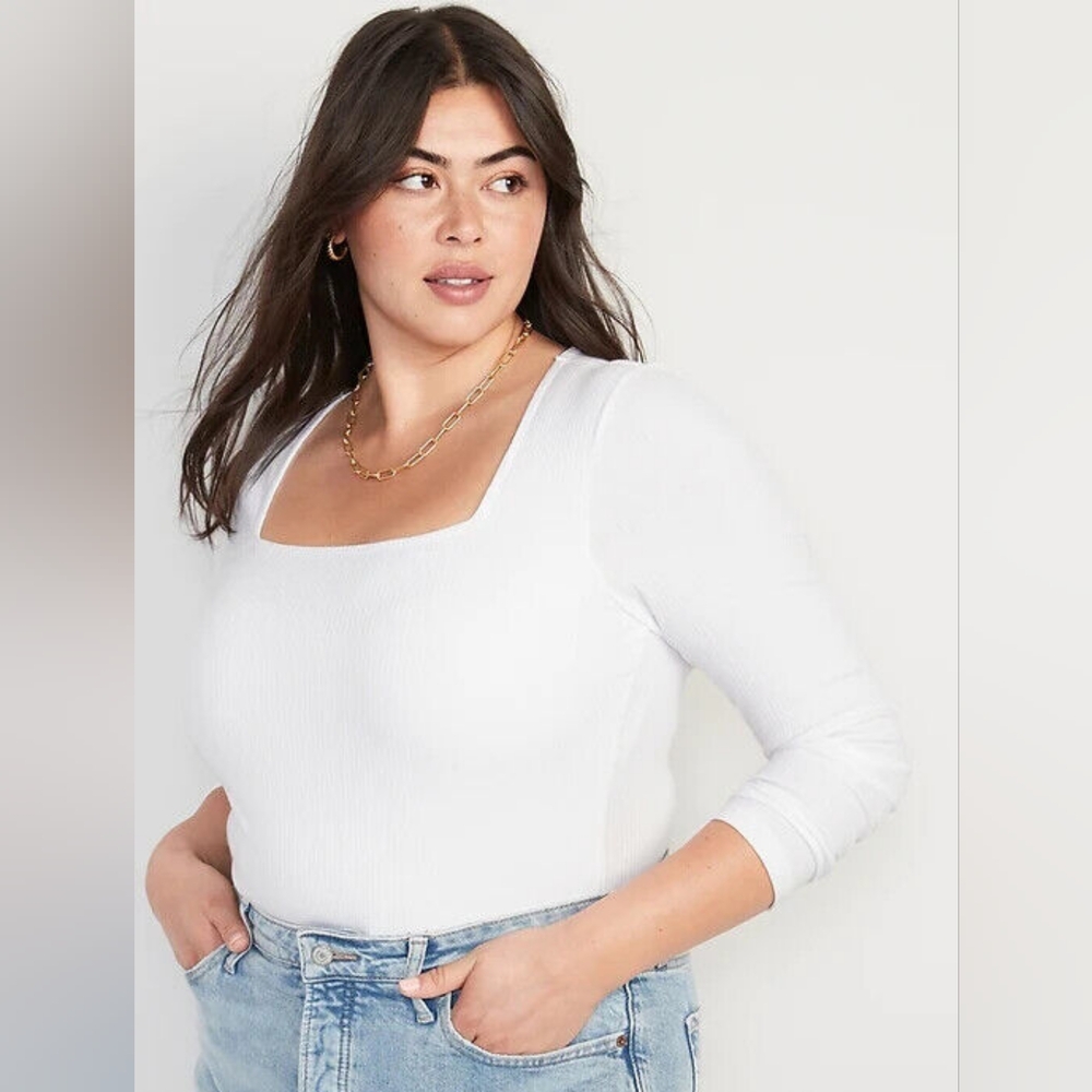 OLD NAVY Long Sleeve Square Neck Body Suit